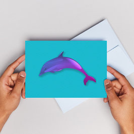 Leuke dolfijn in roze paarse briefkaart