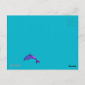 Leuke dolfijn in roze paarse briefkaart (Achterkant)