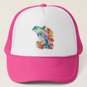 Leuke dolfijn liefhebbers strand trucker pet (Voorkant)