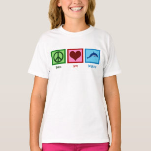 Leuke Dolfijn Mascotte Vrede Liefde Dolfijnen Kind T-shirt