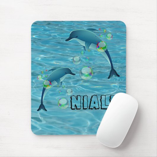 Leuke Dolfijnen en Bubbels Gepersonaliseerd Muismat (Met muis)