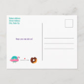 Leuke Donut Flamingo Verjaardag Zwembad Party Meis Uitnodiging Briefkaart (Achterkant)