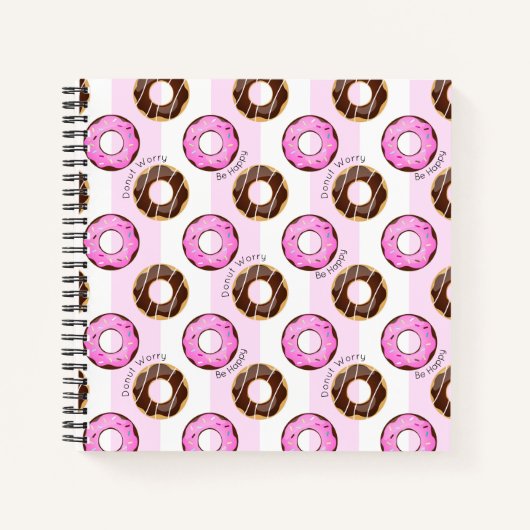 Leuke donut zorg gelukkig plezier voedsel donuts p notitieboek (Voorkant)