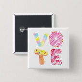 Leuke Donuts en Snoep Ga Stemmen Vierkante Button 5,1 Cm (Voorkant /achterkant)