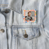 Leuke Doodle Baby Foto Knop Vierkante Button 5,1 Cm (In situ)