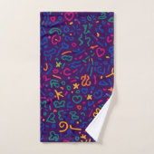Leuke doodle kleurrijke levendige vormen bad handdoek (Handdoek)