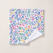 Leuke doodle kleurrijke levendige vormen bad handdoek (Wasdoekje)