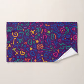 Leuke doodle kleurrijke levendige vormen bad handdoek (Handdoek)