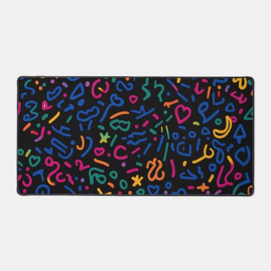 Leuke doodle kleurrijke levendige vormen bureaumat (Voorkant)