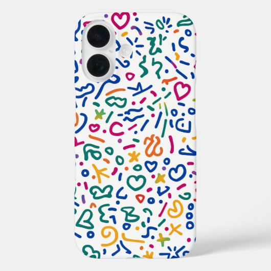 Leuke doodle kleurrijke levendige vormen Case-Mate iPhone case (Achterkant)