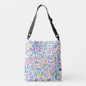 Leuke doodle kleurrijke levendige vormen crossbody tas (Achterkant)