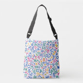 Leuke doodle kleurrijke levendige vormen crossbody tas (Voorkant)