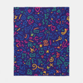 Leuke doodle kleurrijke levendige vormen fleece deken (Voorkant)