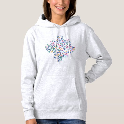 Leuke doodle kleurrijke levendige vormen hoodie (Voorkant)