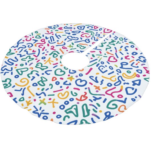 Leuke doodle kleurrijke levendige vormen kerstboom rok (Gekanteld)
