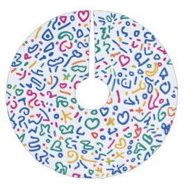 Leuke doodle kleurrijke levendige vormen kerstboom rok