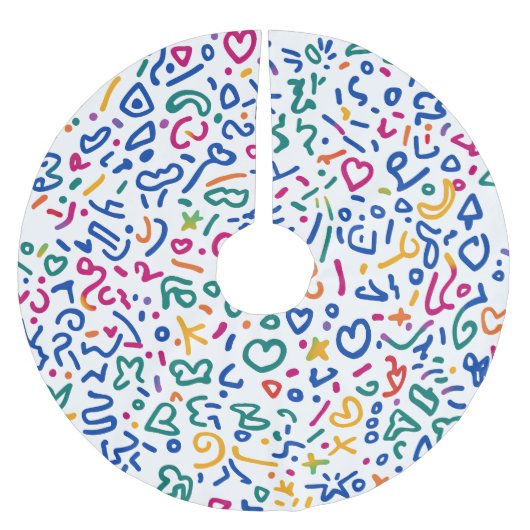 Leuke doodle kleurrijke levendige vormen kerstboom rok (Voorkant)