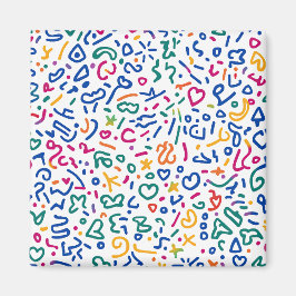 Leuke doodle kleurrijke levendige vormen magneet