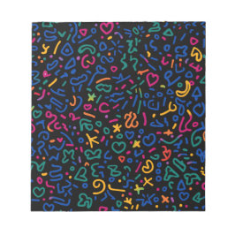 Leuke doodle kleurrijke levendige vormen notitieblok