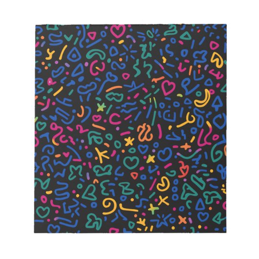 Leuke doodle kleurrijke levendige vormen notitieblok (Voorkant)