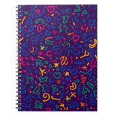 Leuke doodle kleurrijke levendige vormen notitieboek (Voorkant)