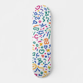 Leuke doodle kleurrijke levendige vormen persoonlijk skateboard (Voorkant)