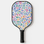 Leuke doodle kleurrijke levendige vormen pickleball paddle (Voorkant)