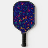Leuke doodle kleurrijke levendige vormen pickleball paddle (Achterkant)