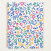Leuke doodle kleurrijke levendige vormen planner (Voorkant)