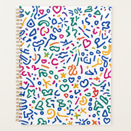 Leuke doodle kleurrijke levendige vormen planner