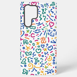 Leuke doodle kleurrijke levendige vormen samsung galaxy hoesje