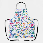 Leuke doodle kleurrijke levendige vormen schort (Voorkant)