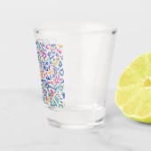 Leuke doodle kleurrijke levendige vormen shot glas (Rechts)