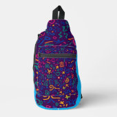 Leuke doodle kleurrijke levendige vormen sling bag (Voorkant)