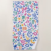 Leuke doodle kleurrijke levendige vormen strandlaken (Voorkant)