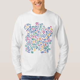 Leuke doodle kleurrijke levendige vormen t-shirt