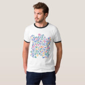 Leuke doodle kleurrijke levendige vormen t-shirt (Voorkant volledig)