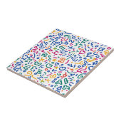Leuke doodle kleurrijke levendige vormen tegeltje (Zijkant)