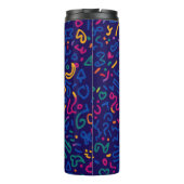 Leuke doodle kleurrijke levendige vormen thermosbeker (Achterkant)