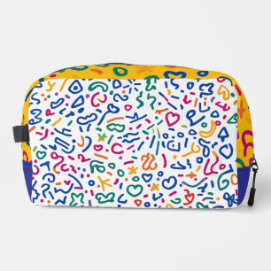 Leuke doodle kleurrijke levendige vormen toilettasje