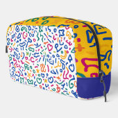 Leuke doodle kleurrijke levendige vormen toilettasje (Rechterhoek)