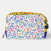 Leuke doodle kleurrijke levendige vormen toilettasje (Achterkant)
