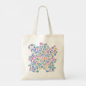 Leuke doodle kleurrijke levendige vormen tote bag (Achterkant)