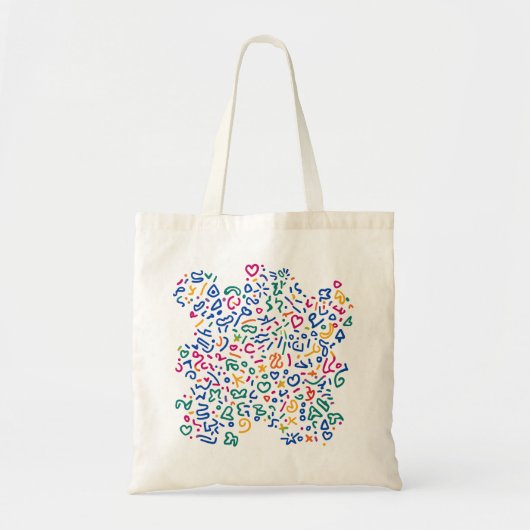 Leuke doodle kleurrijke levendige vormen tote bag (Voorkant)