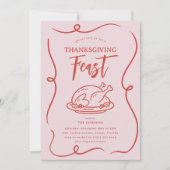 Leuke Doodle Thanksgiving Feest  Kaart (Voorkant)