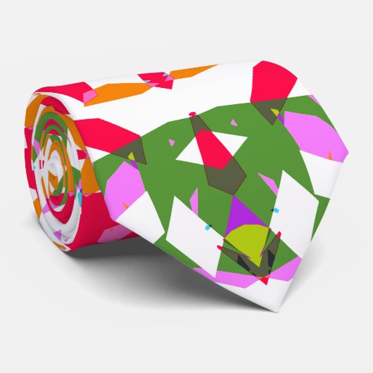 Leuke dopamine dressing Vibrant Patroon Kleurrijk Stropdas (Opgerold)