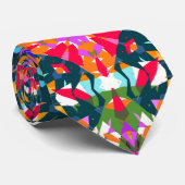 Leuke dopamine dressing Vibrant Patroon Kleurrijk Stropdas (Opgerold)