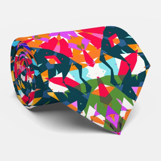 Leuke dopamine dressing Vibrant Patroon Kleurrijk Stropdas (Opgerold)