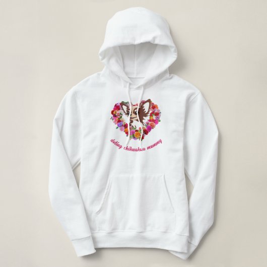 Leuke Doting Chihuahua Mummy rozen Love Heart Hoodie (Design voorkant)