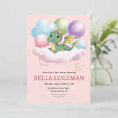 Leuke Dragon Baby Shower Uitnodigingen (Staand voorkant)